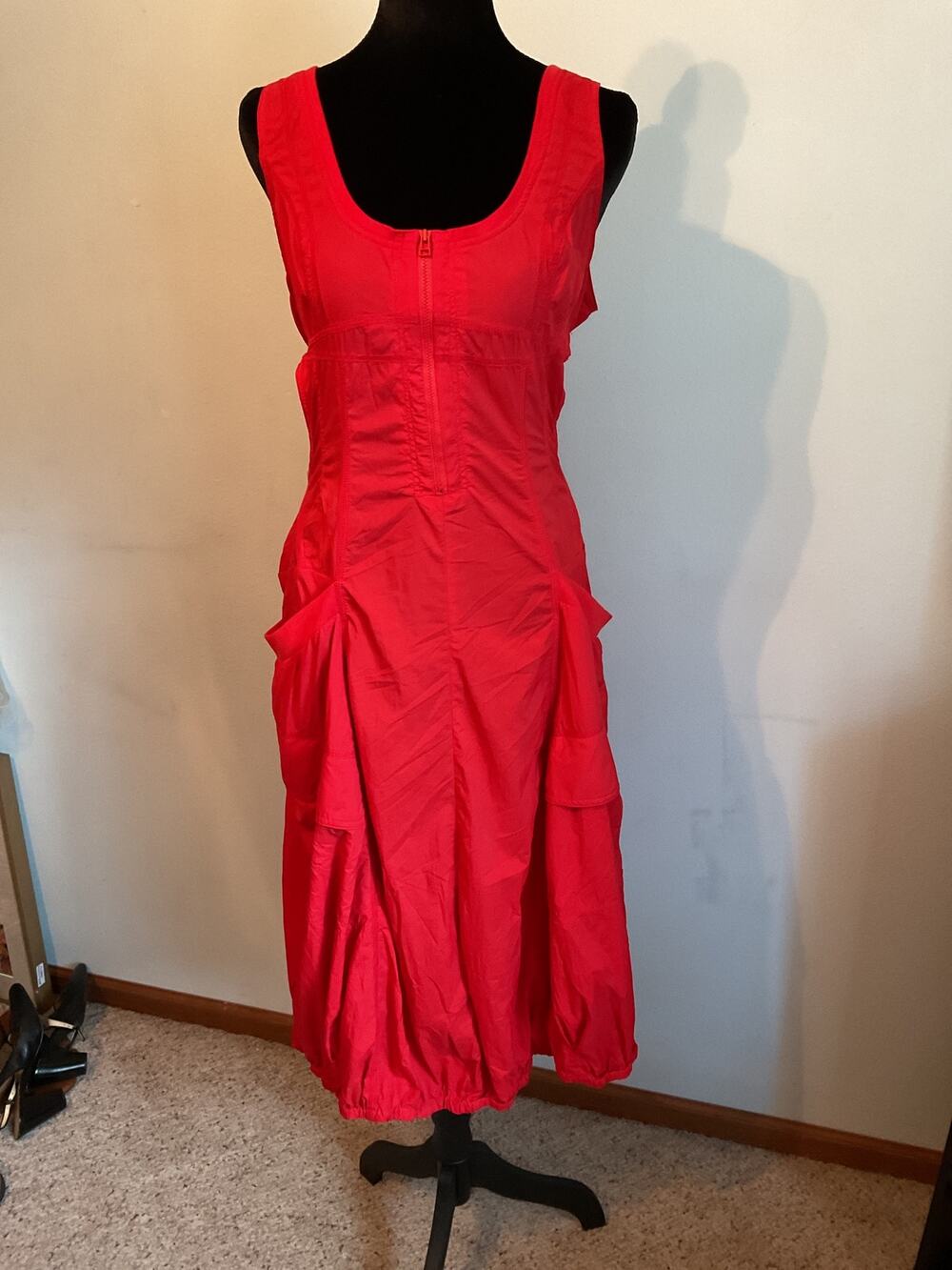 Daily Practice Anthropologie Fastpack Red Polyamide Cotton Dress Size M